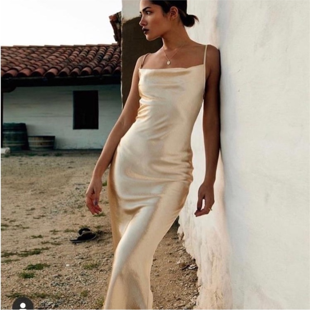 Rat & Boa Gold Sofia Dress Medium